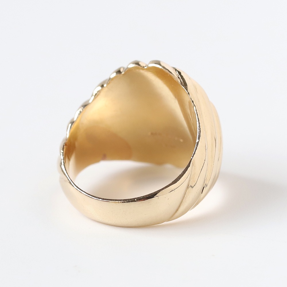 【VINTAGE】TIFFANY&Co. 14k Gold Ribbed Signet Ring