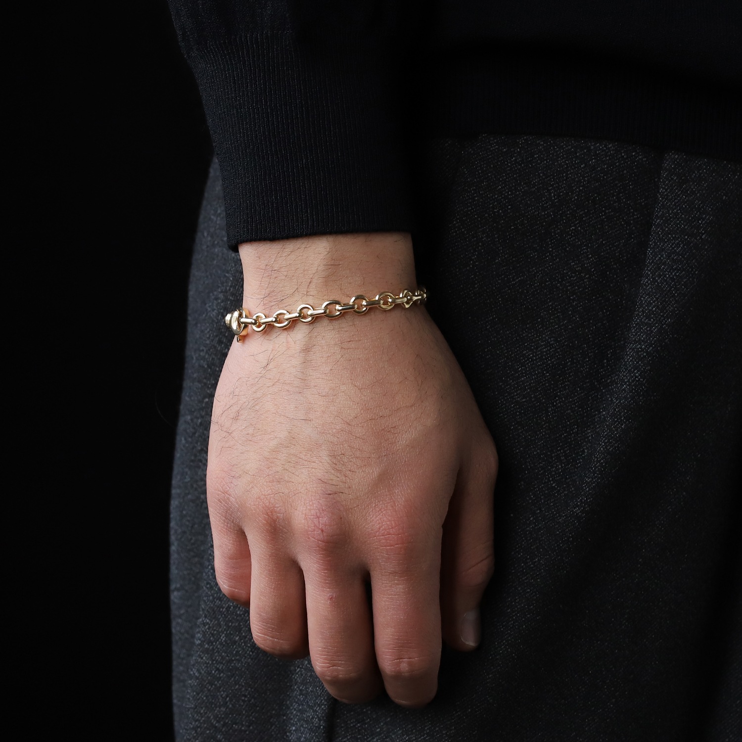 【VINTAGE】CHAUMET Round Link Chain Bracelet 18k YG