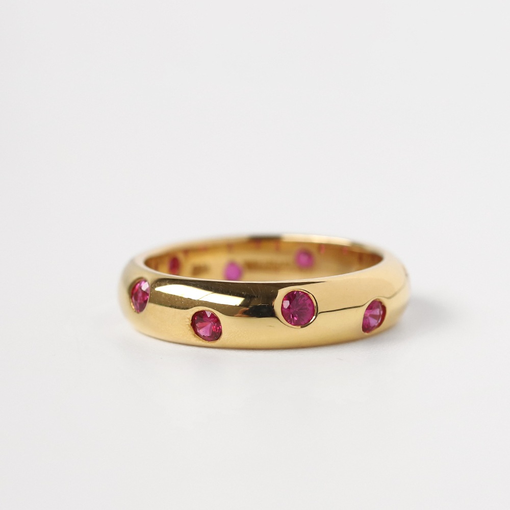 【OLD】TIFFANY&Co. 18k Gold Dots Ruby Ring