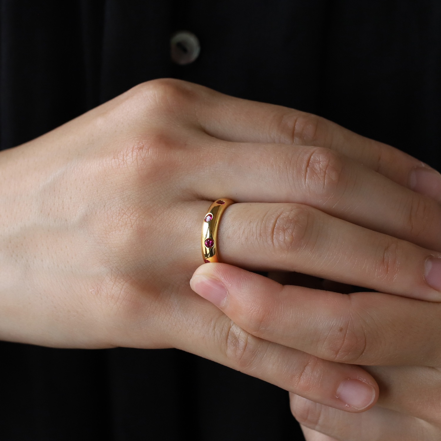 【OLD】TIFFANY&Co. 18k Gold Dots Ruby Ring