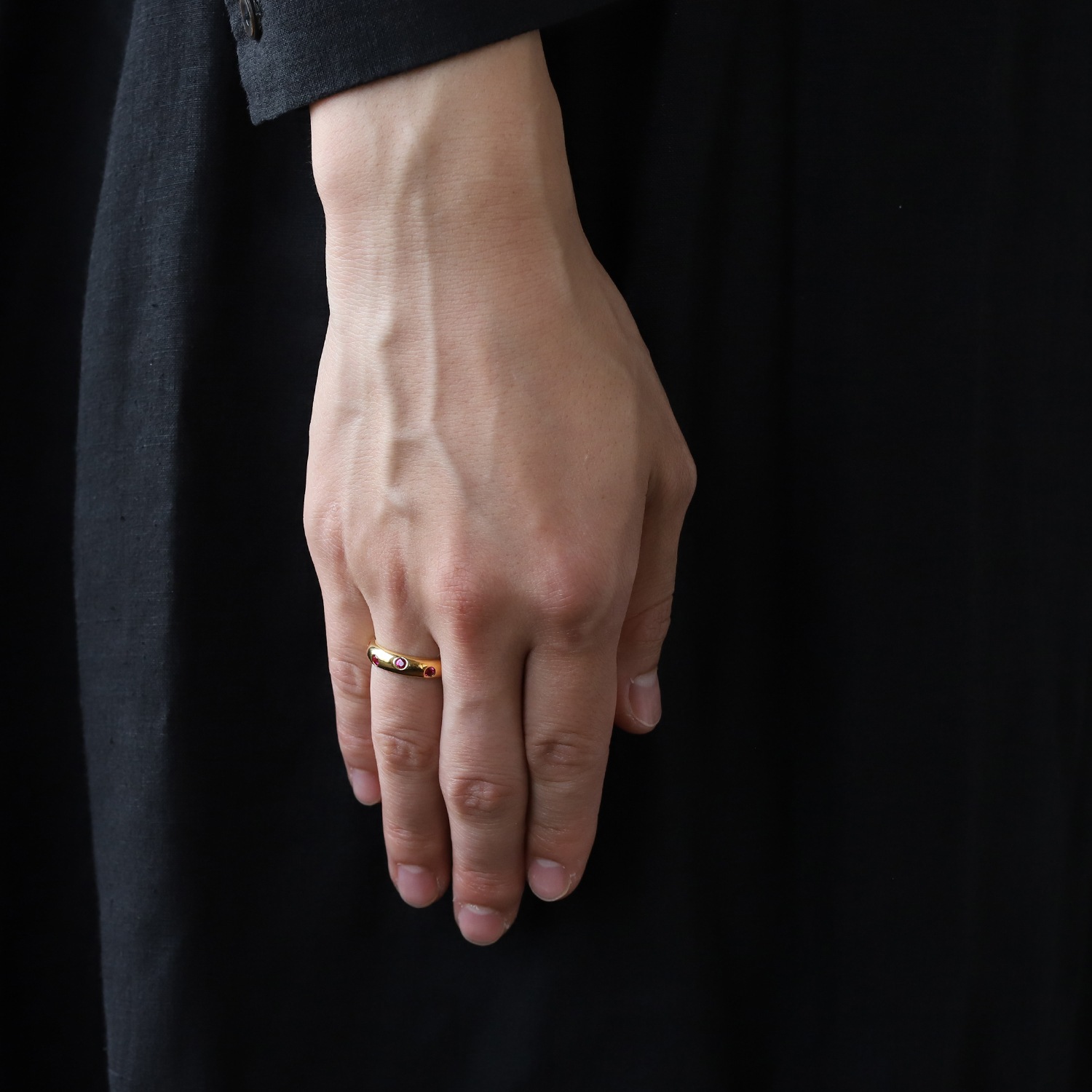 【OLD】TIFFANY&Co. 18k Gold Dots Ruby Ring