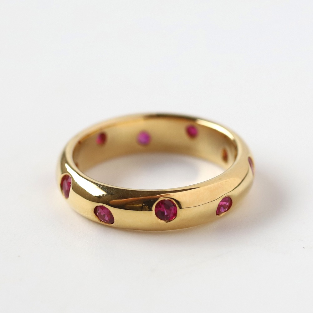 【OLD】TIFFANY&Co. 18k Gold Dots Ruby Ring