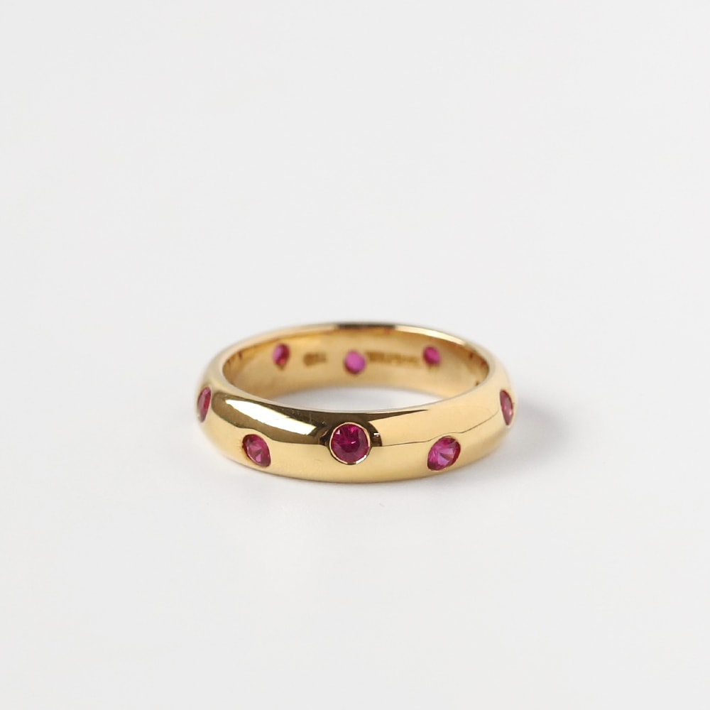 【OLD】TIFFANY&Co. 18k Gold Dots Ruby Ring