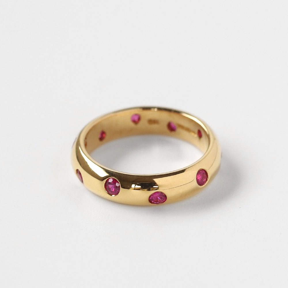 【OLD】TIFFANY&Co. 18k Gold Dots Ruby Ring