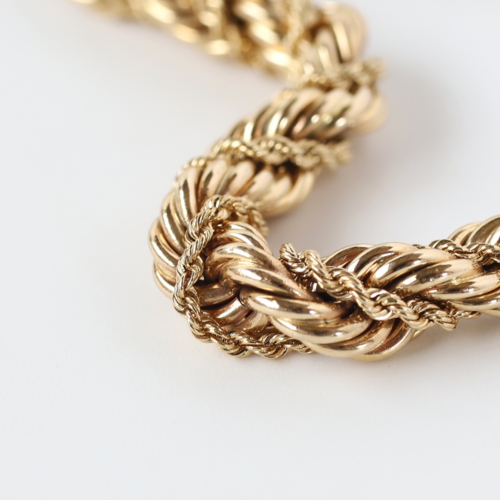 【1970s】TIFFANY&Co. 14k Gold Twist Rope Chain Bracelet