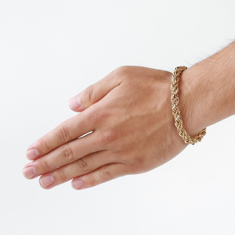 【1970s】TIFFANY&Co. 14k Gold Twist Rope Chain Bracelet
