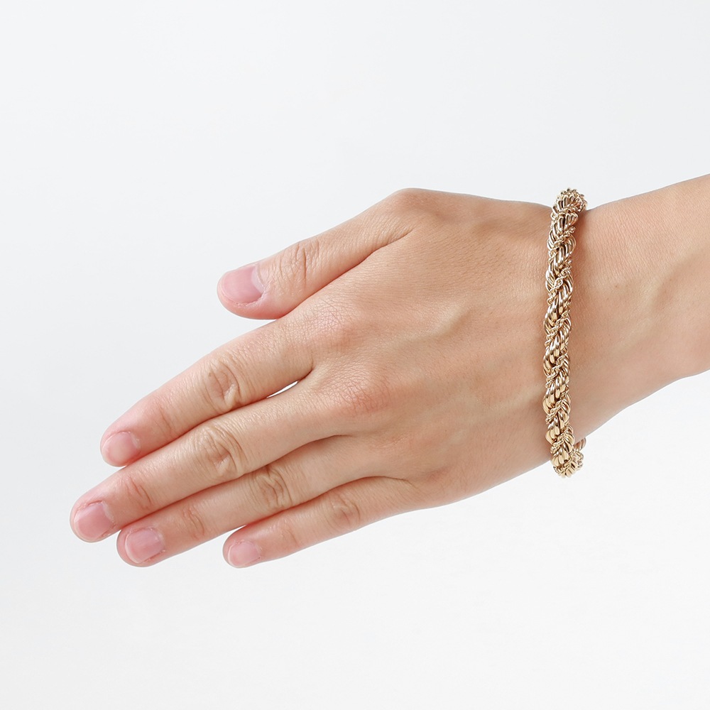 【1970s】TIFFANY&Co. 14k Gold Twist Rope Chain Bracelet