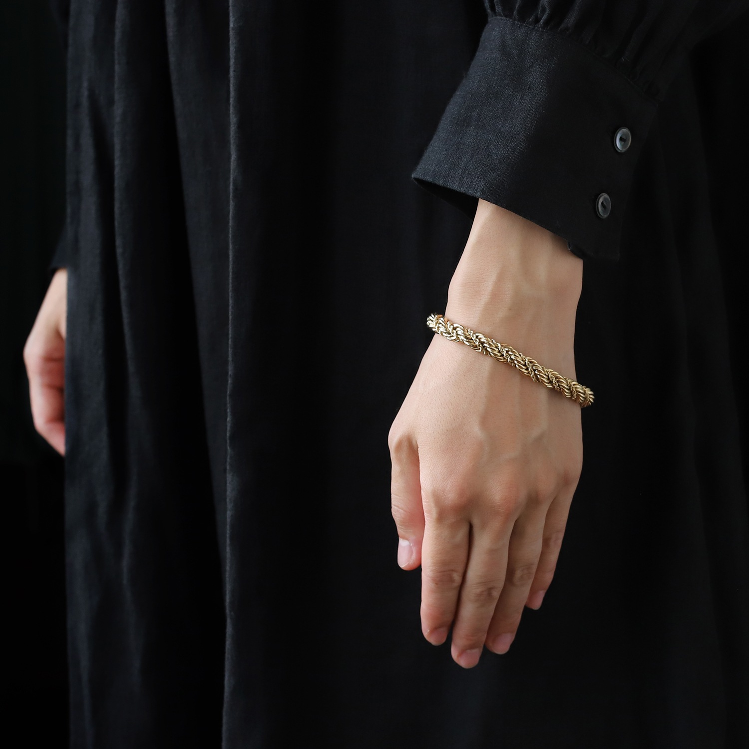 【1970s】TIFFANY&Co. 14k Gold Twist Rope Chain Bracelet