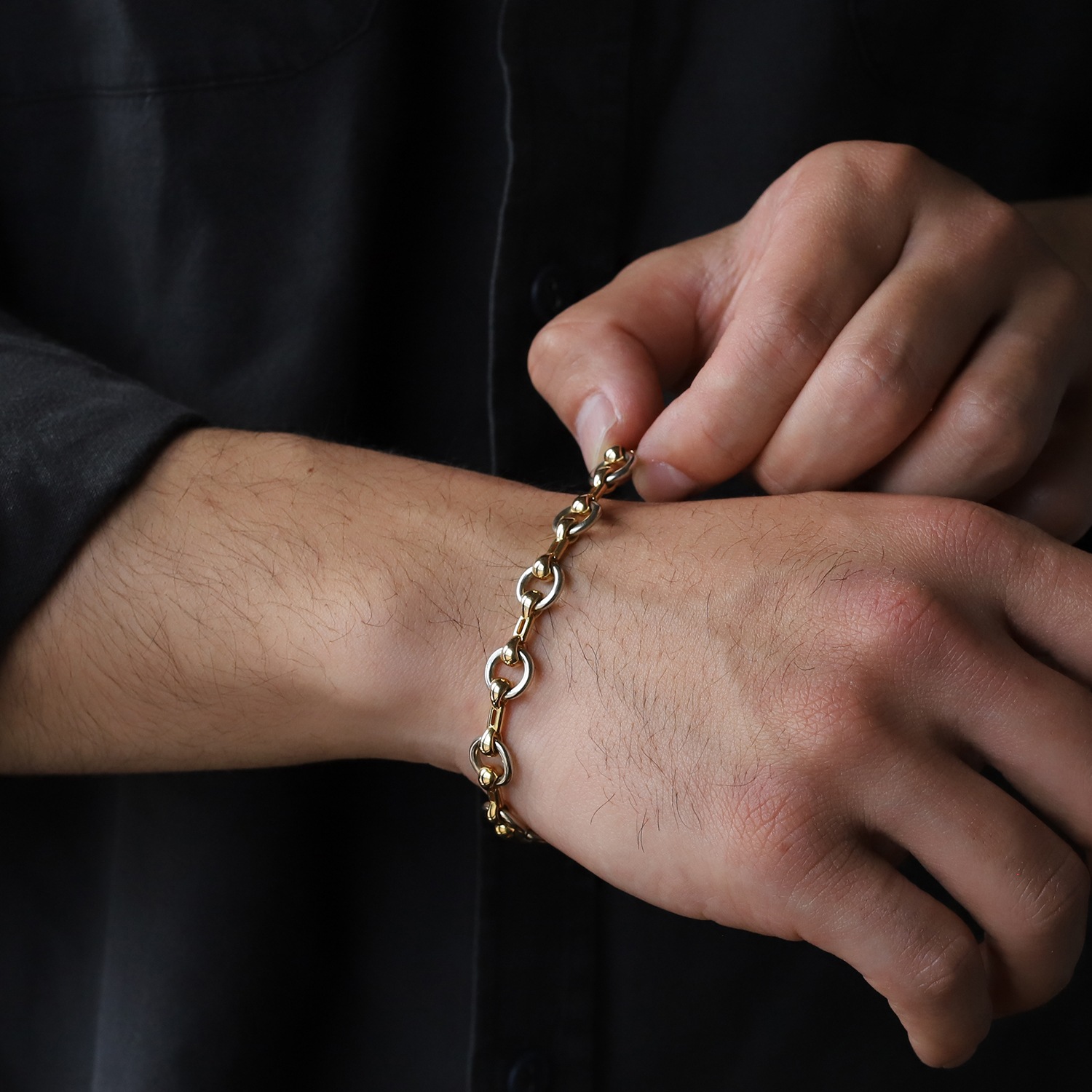 【1980s】Cartier Nouveau JCC Bracelet 18k YG/WG