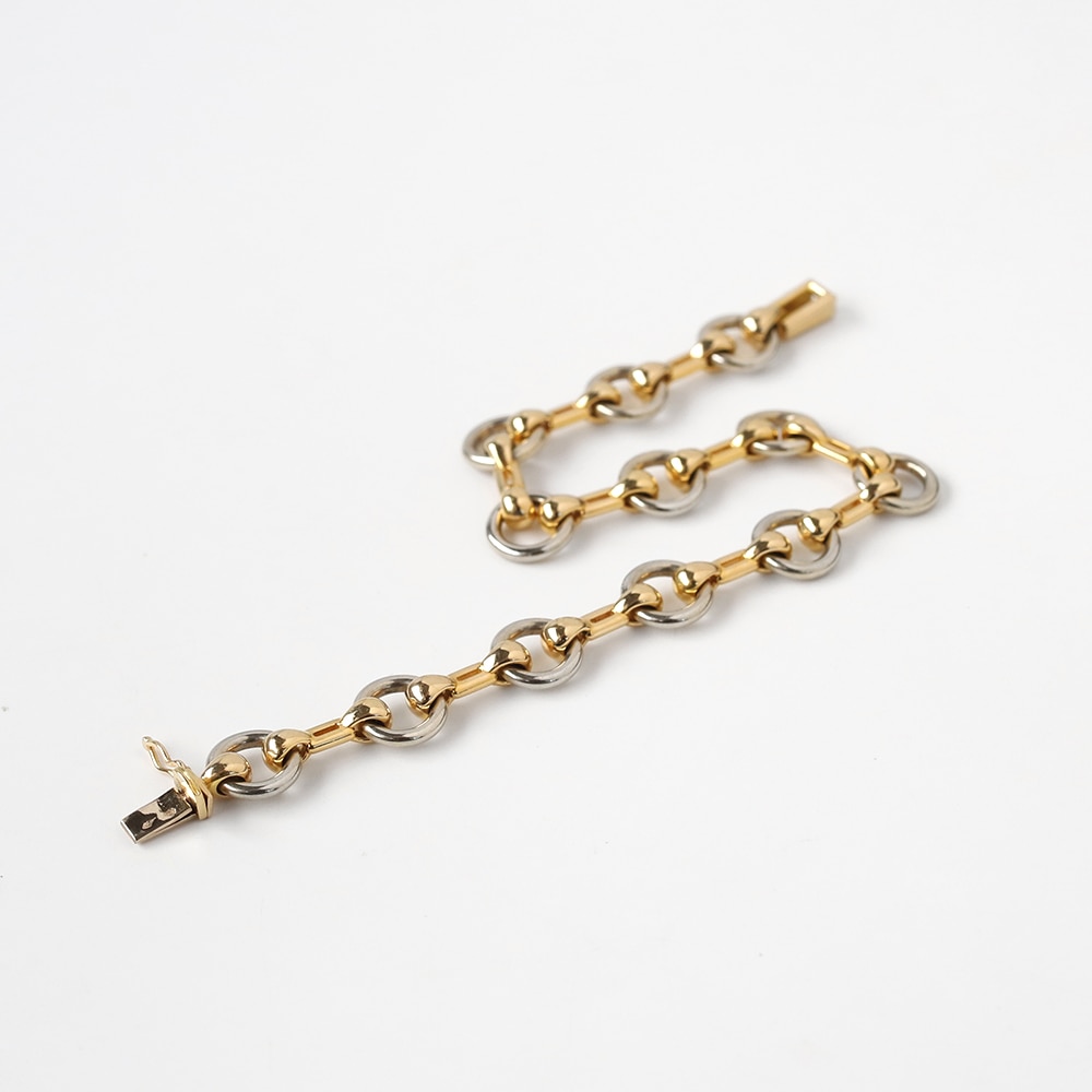 【1980s】Cartier Nouveau JCC Bracelet 18k YG/WG