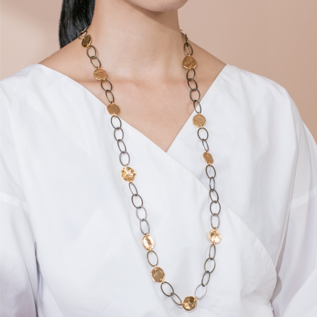 千夜一夜 チェーンネックレス ゴールド×ブロンズ 千夜一夜 チェーンネックレス ゴールド×シルバー
