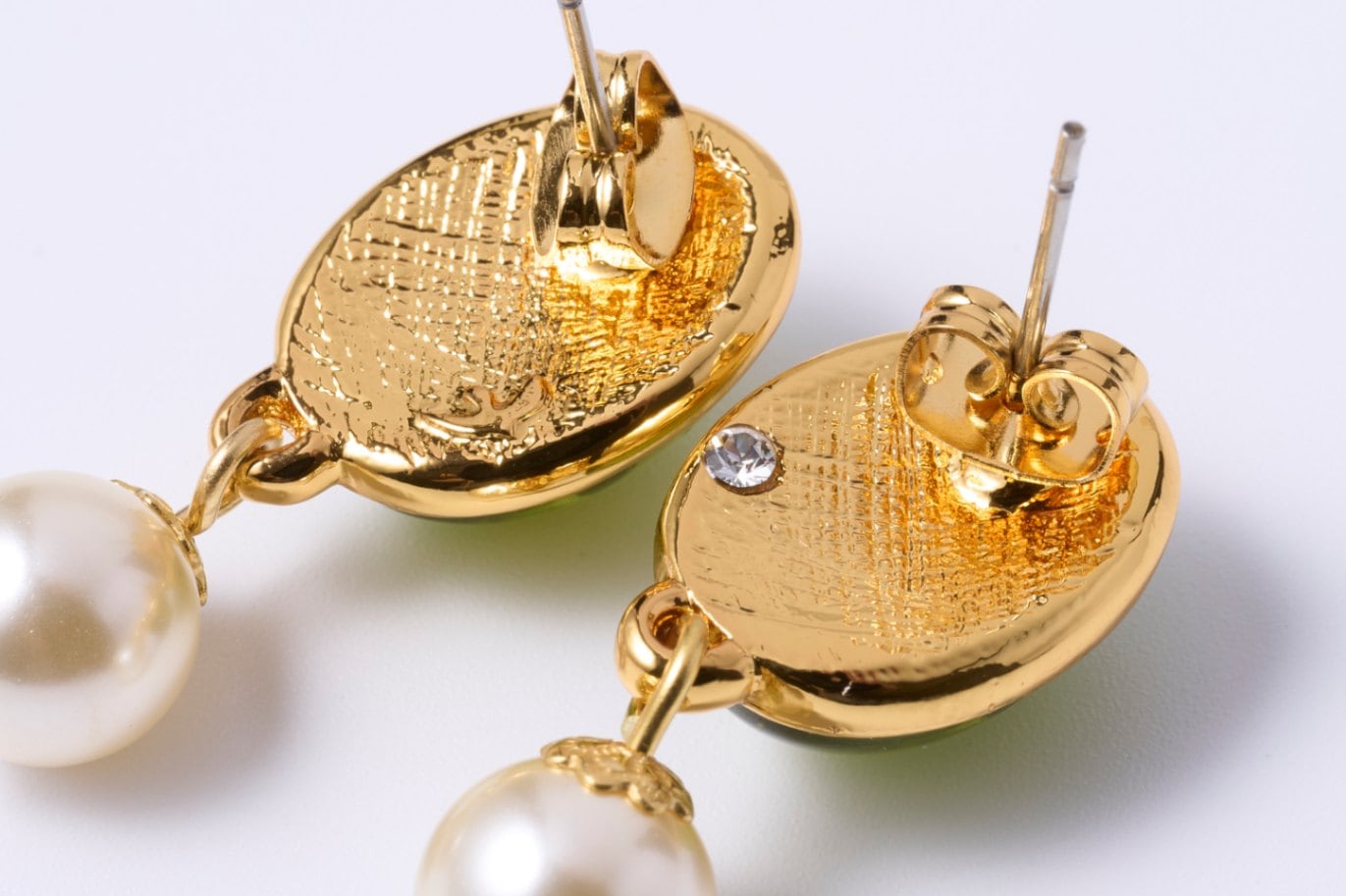 【ピアス】アラベスクモチーフ×ドロップオパールグリーン yy209-1.jpg