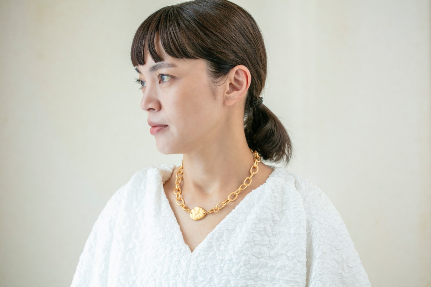メッシュチェーン カスタムネックレス ゴールドプレート