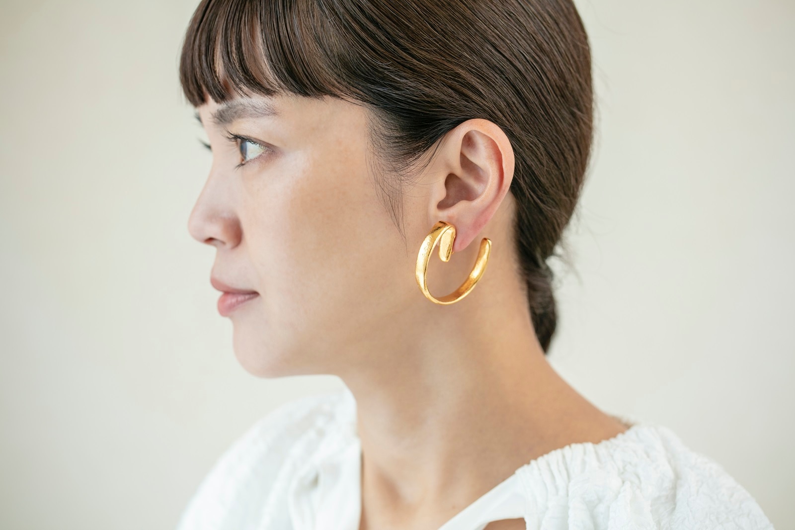 【Cecile-De-France0.30ct】フープピアス　K18YG フープイヤリング ゴールド