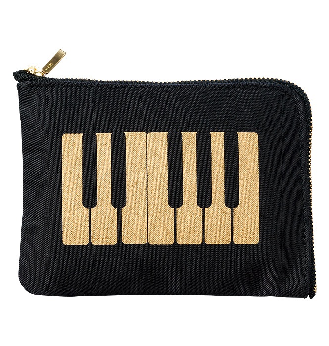 ティッシュケース ポーチ 鍵盤 ブラックゴールド 音楽雑貨のお店 Music For Living ミュージック フォ リビング