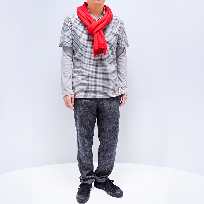 メンズマフラー カシミヤウール混 レッド カシミアが得意なミラノのファクトリーブランド 32幅 190cm 男性マフラー マフラーメンズ ストール 襟巻き 男性用 冬マフラー 冬ストール メンズ 男性 Cep イタリアで作ったストールとマフラーのお店