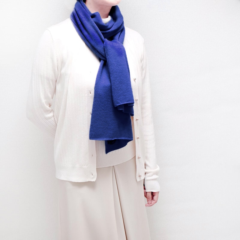 マフラー カシミヤウール混 New ブルー カシミアが得意なミラノのファクトリーブランド 32幅 190cm レディースマフラー ストールレディース スカーフ マフラー 女性用 冬マフラー 冬ストール 女性 Cep イタリアで作ったストールとマフラーのお店