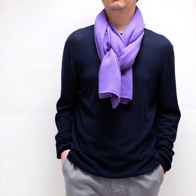 メンズマフラー カシミヤウール混 パープル カシミアが得意なミラノのファクトリーブランド 32幅 190cm 男性マフラー マフラーメンズ ストール 襟巻き 男性用 冬マフラー 冬ストール メンズ 男性 Cep イタリアで作ったストールとマフラーのお店