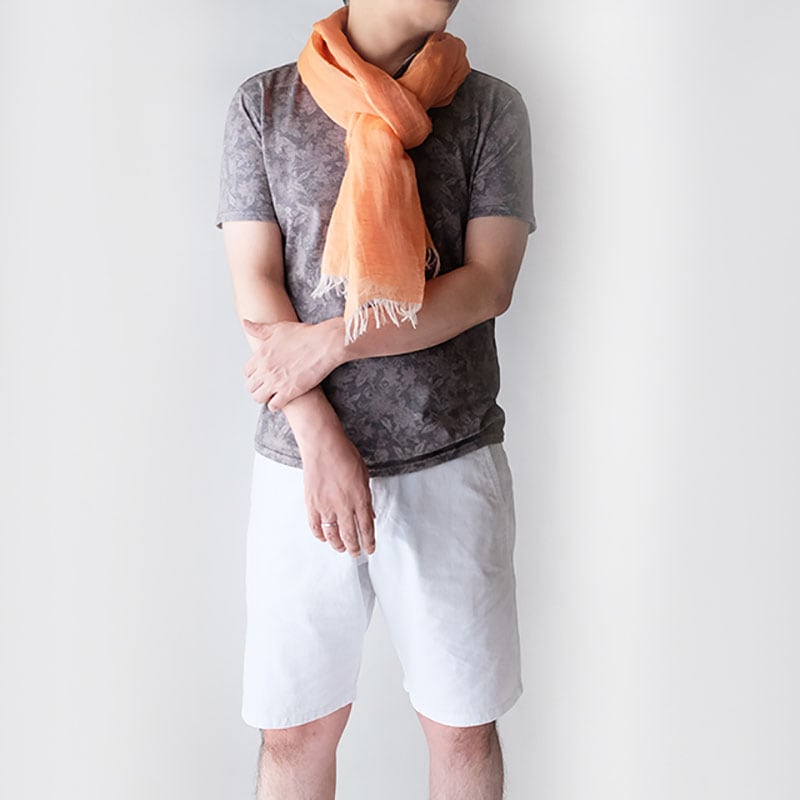 未使用 イタリア Al Bazar アルバザール 麻 ストール メンズ（メンズ  