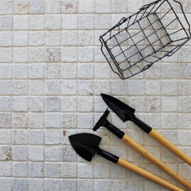 セラミニストーン QR ホワイト シート  天然石 壁/床用タイル