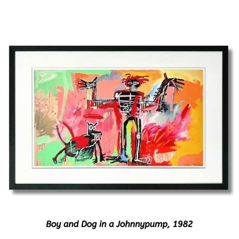 【アートパネル】ジャン＝ミシェル・バスキア Boy and Dog in a Johnnypump1982【個人宅配不可】