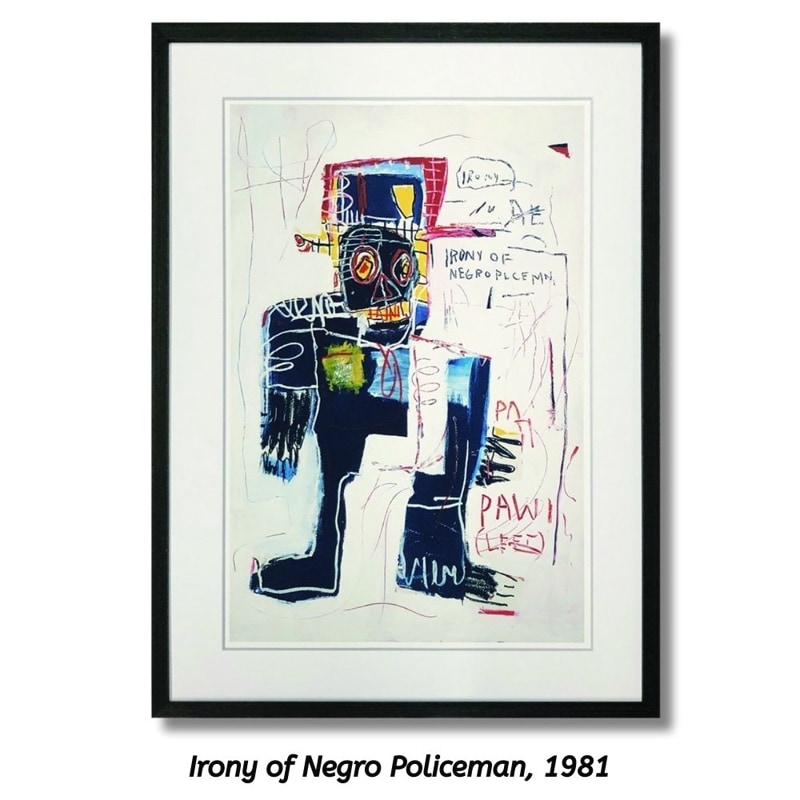 【アートパネル】ジャン＝ミシェル・バスキア Irony of Negro Policeman1981※個人宅配不可
