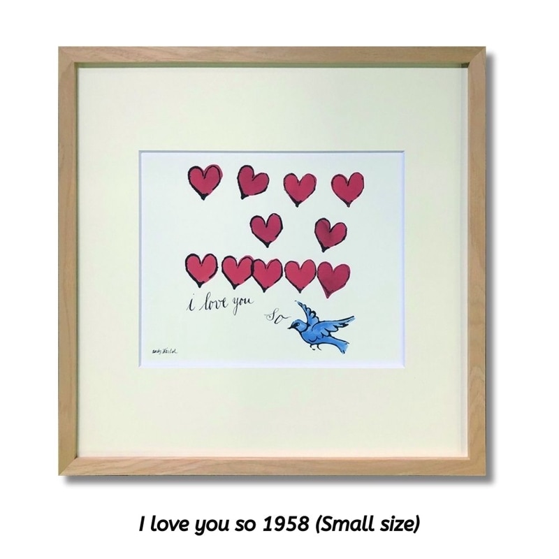 【アートパネル】アンディ・ウォーホルI LOVE YOU SO C. 1958(S-size) ※個人宅配送不可