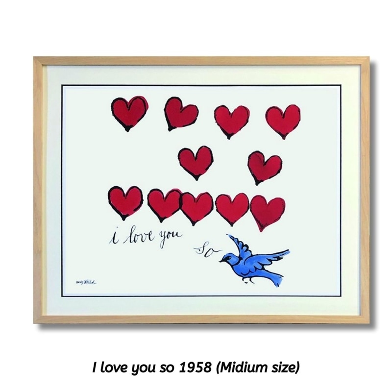【アートパネル】アンディ・ウォーホルI LOVE YOU SO C. 1958(M-size) ※個人宅配送不可