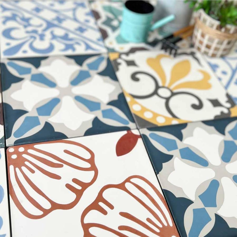 ベトナムタイル フローラガーデン 200×200mm ケース販売 13枚入