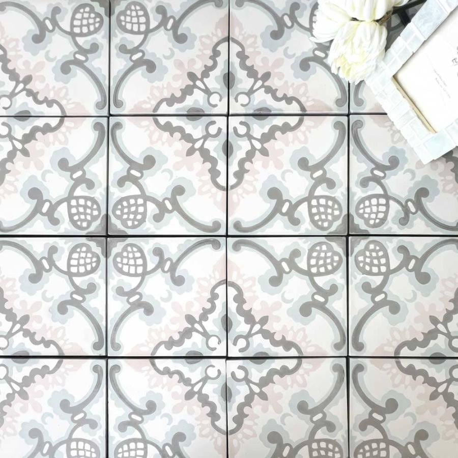 ベトナムタイル チュチュ フルーローズ 140×140mm ケース販売 24枚入