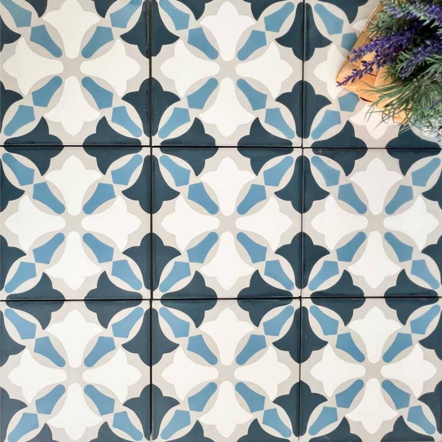 ベトナムタイル フローラガーデン グレイ 200×200mm ケース販売 13枚入