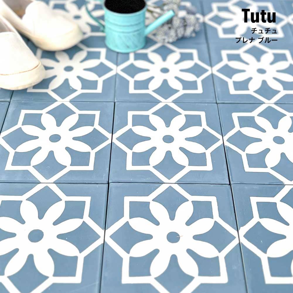 ベトナムタイル チュチュ プレナブルー 140×140mm ケース販売 24枚入