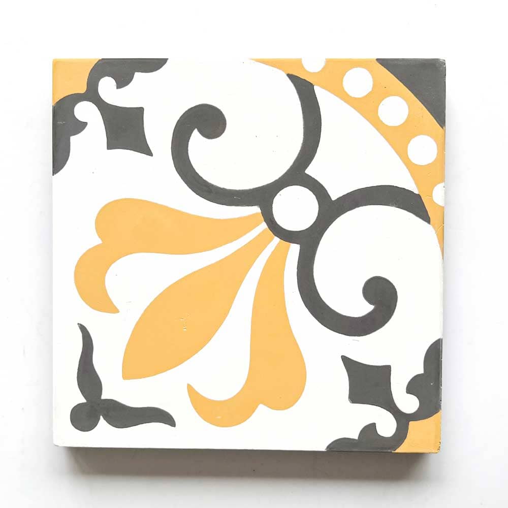 ベトナムタイル フローラガーデン イエロー 200×200mm ケース販売 13枚入