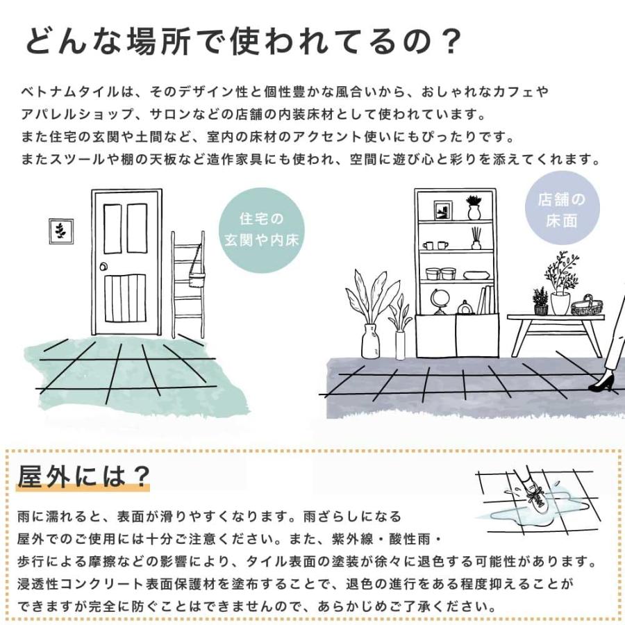 ベトナムタイル フローラガーデン グリーン 200×200mm ケース販売 13枚入