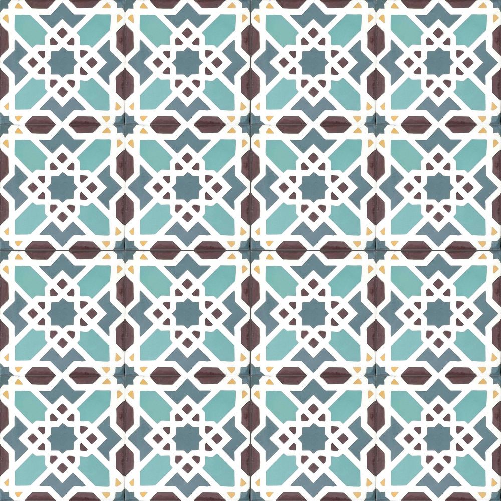 ベトナムタイル フローラガーデン グリーン 200×200mm ケース販売 13枚入