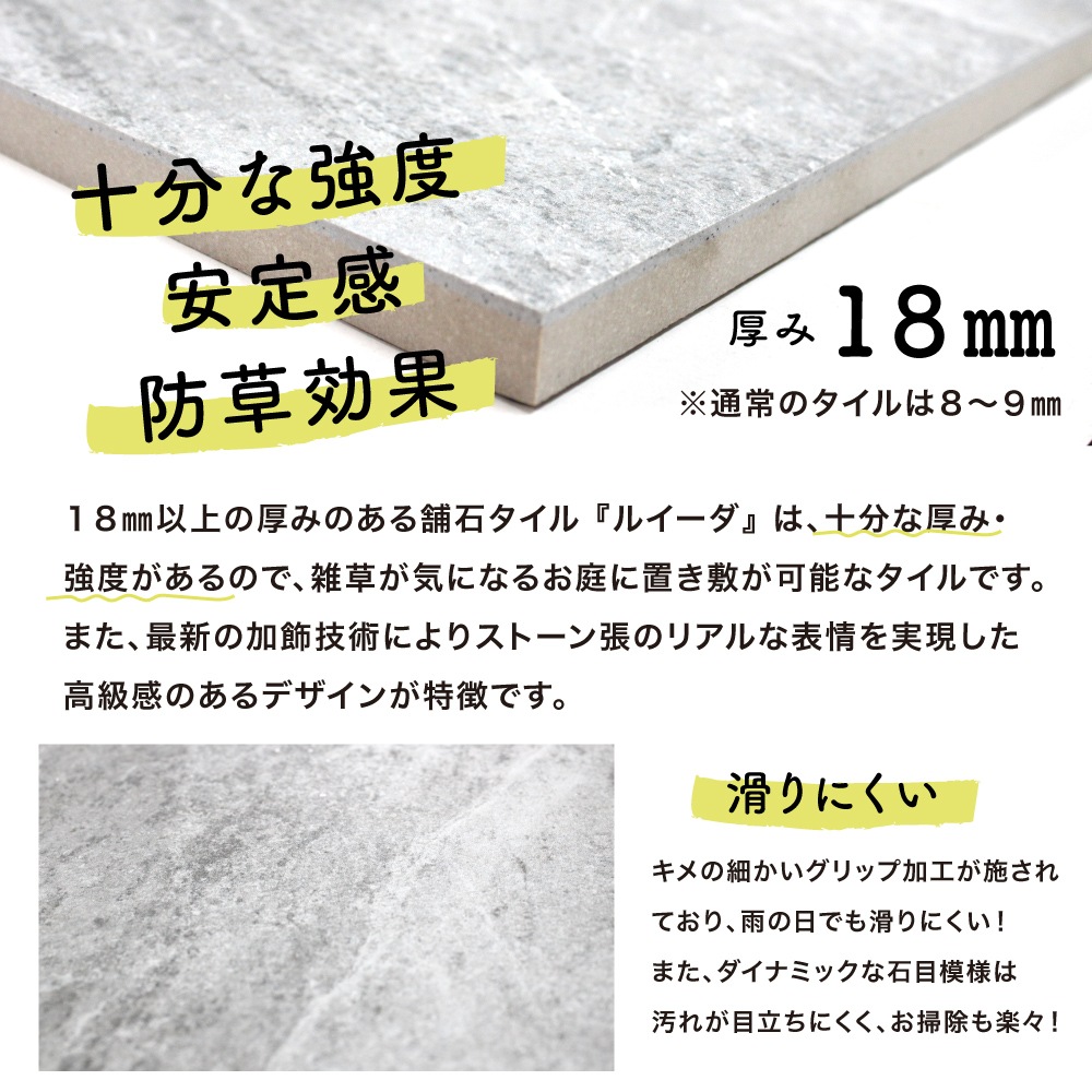 ルイーダ防草シート付き/600角(2枚入) 600x300(4枚入)