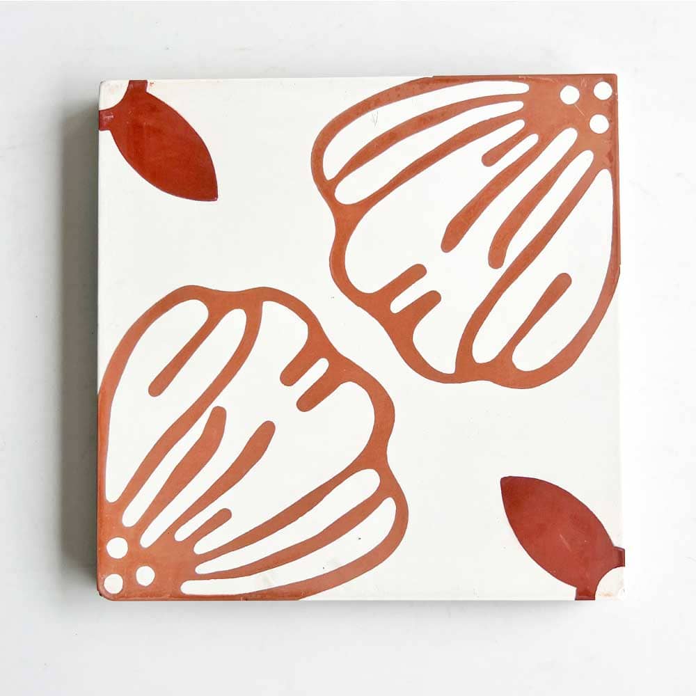 ベトナムタイル フローラガーデン ピンク 200×200mm ケース販売 13枚入