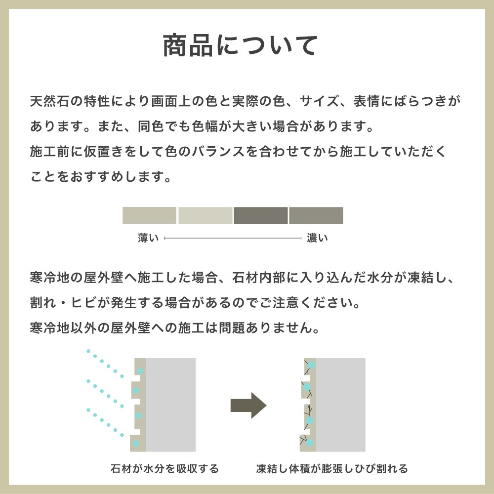 ボネット スリム 全色 ケース（0.5m2分）　天然石壁材