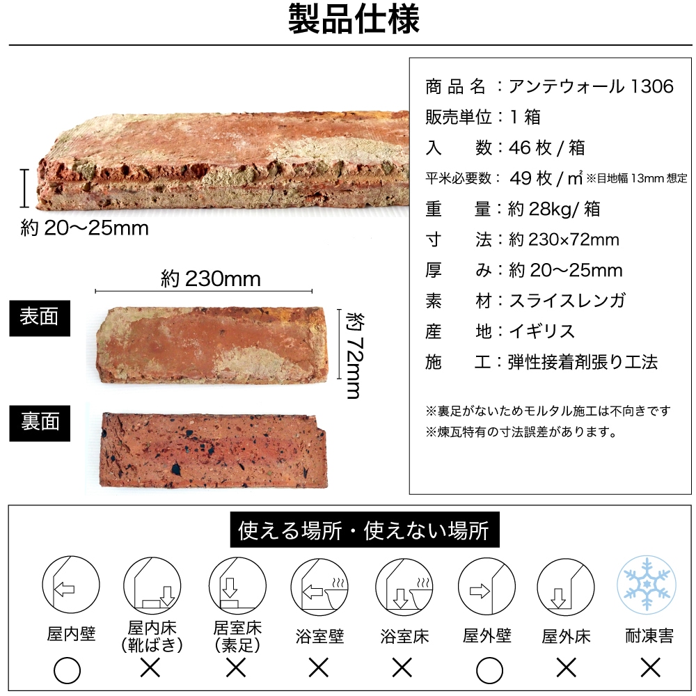 壁材,レンガ,ヴィンテージレンガ｜DIY・リフォーム建材専門店 CeraCore