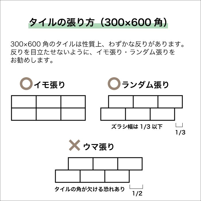 アーレイ 600×300角 外床/内床 全6色 ケース(6枚)