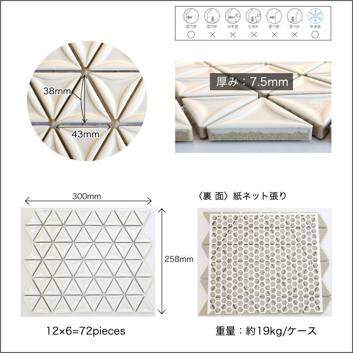リノガール 002 シート　三角デザインタイル