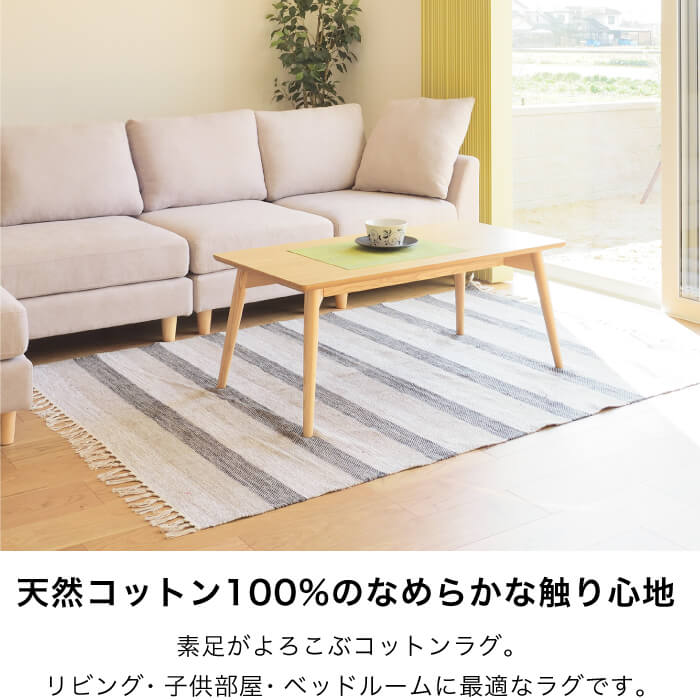 ボーダーラグ Mサイズ　130x190cm 全3パターン　※代引き不可・メーカー直送品