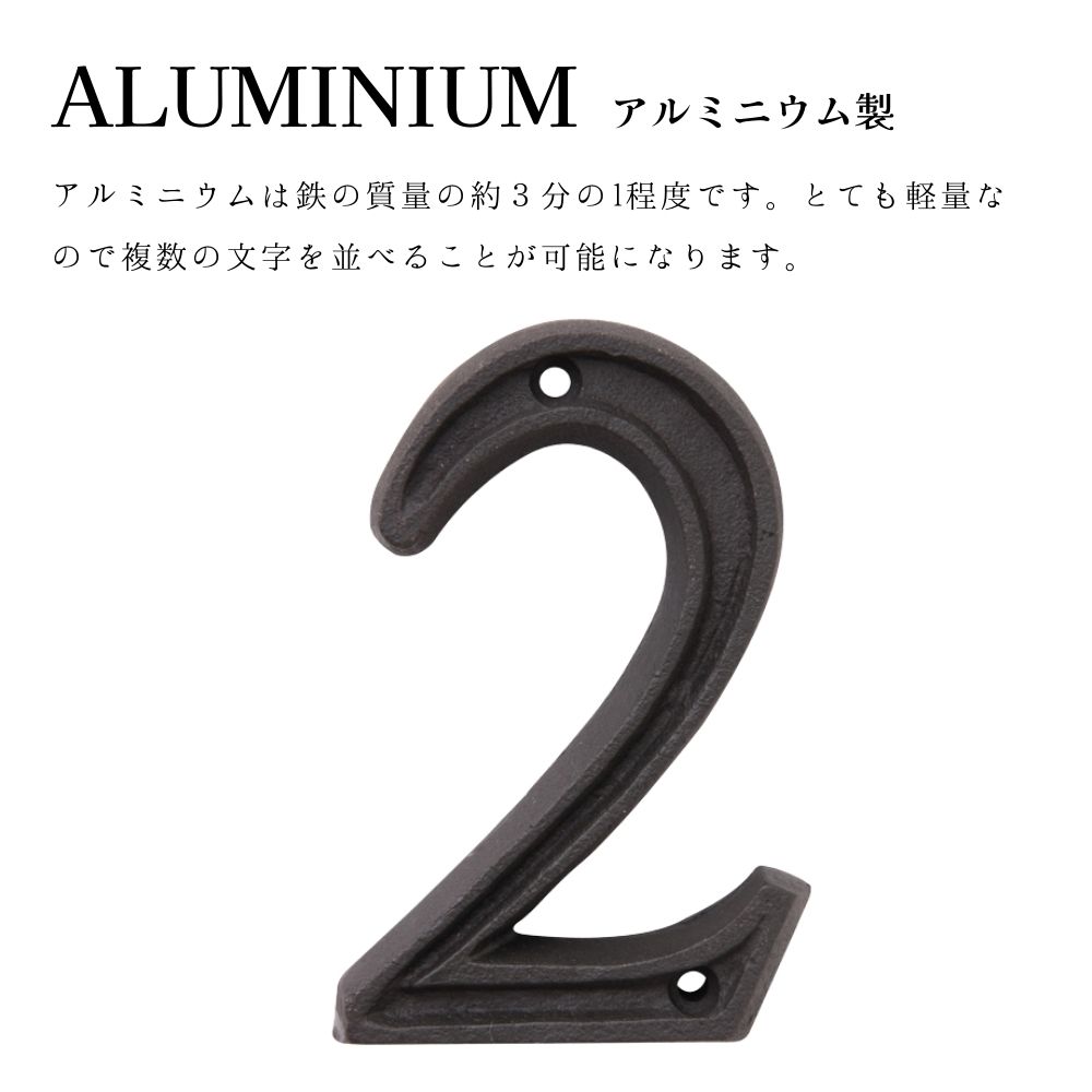 【個人宅不可】アルミ製ナンバーオブジェ