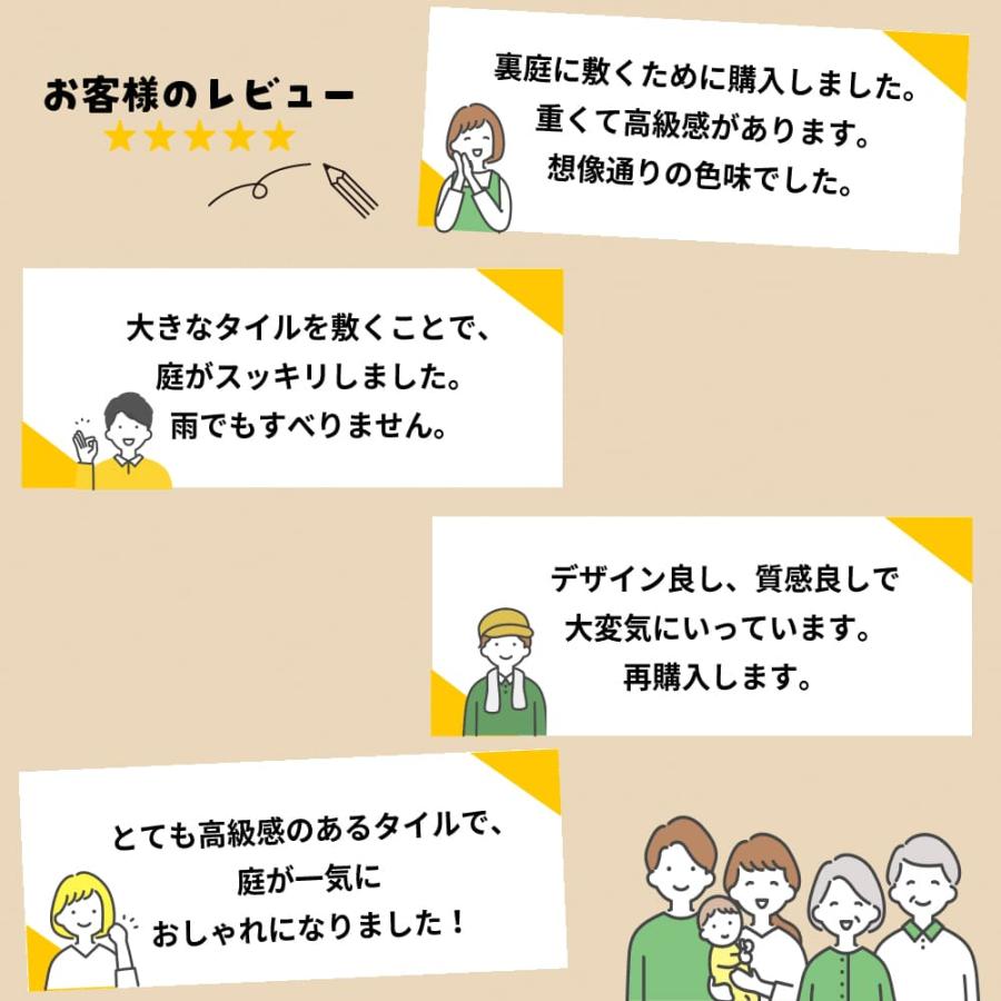 防草 雑草対策 置き設置が可能な舗石タイル 600角 全17色 ケース販売 (2枚入)