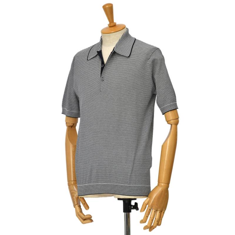 90s JOHN SMEDLEY ニット ポロシャツ ジョンスメドレー ボーダー