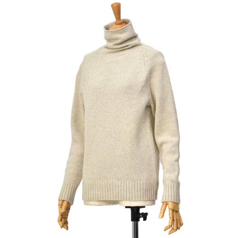 YURI PARK ユリパーク　ニット YURI PARK(ユリパーク) 12Gボーダーボートネックニット ホワイト