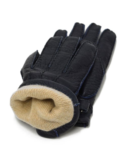 DENTS 手袋 ペッカリー カシミヤライニング ブラック 15-1564 デンツ 15-1564 ペッカリー×カシミア ストラップ＆ロール BARK