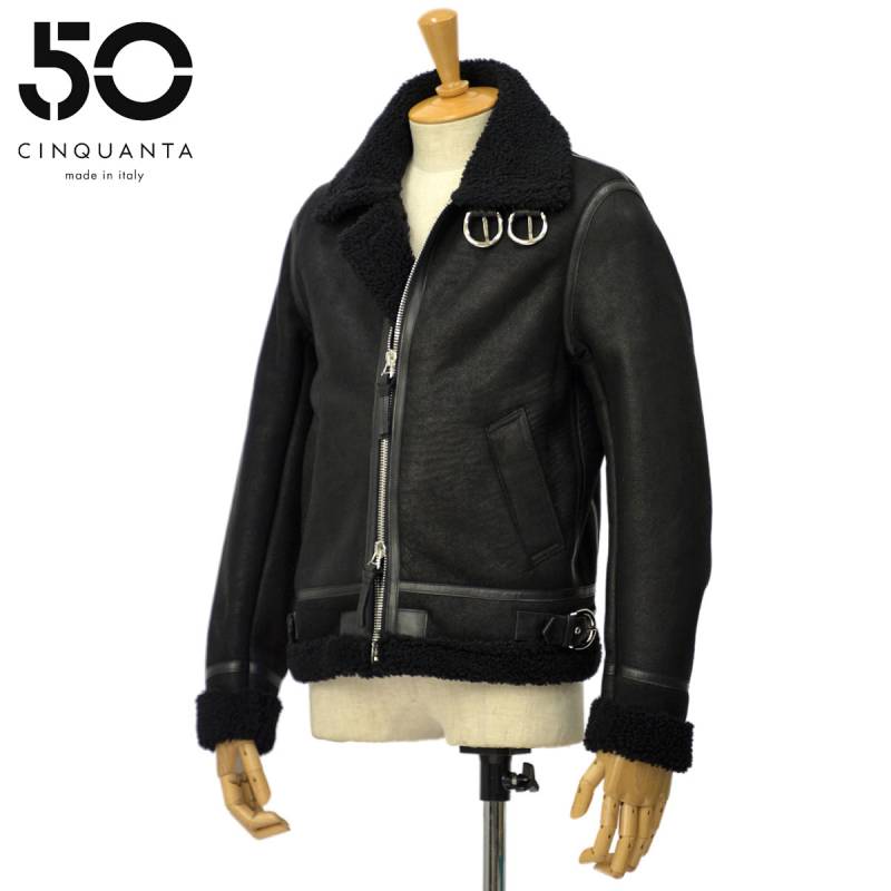 CINQUANTA【チンクアンタ】B-3 ブルゾン H904/1 999 NERO ムートン