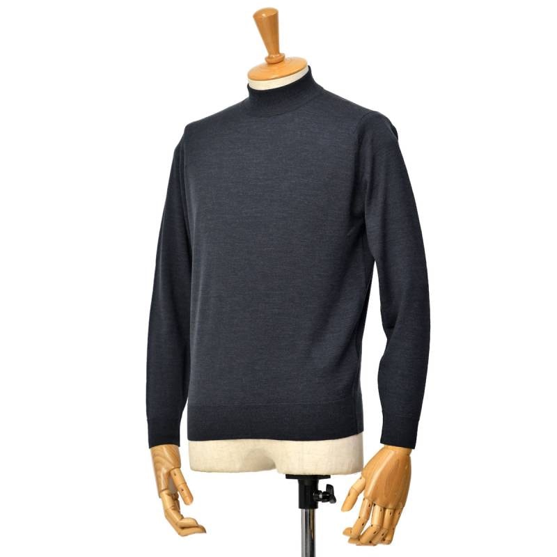 良品 JOHN SMEDLEY 30G モックネック ウール セーター XL