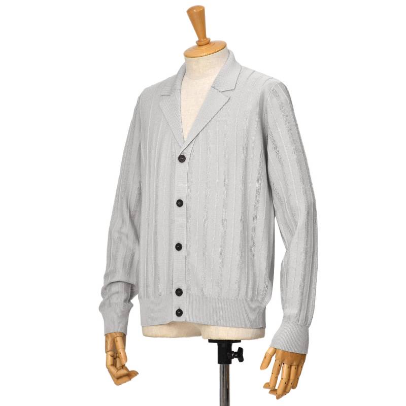 【新品】ロベルトコリーナ コットン襟付きカーディガン 48 新品】ロベルトコリーナ コットン襟付きカーディガン 48